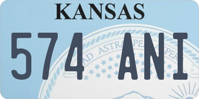 KS license plate 574ANI