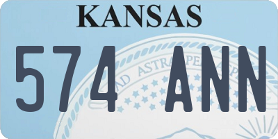 KS license plate 574ANN