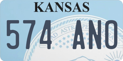 KS license plate 574ANO