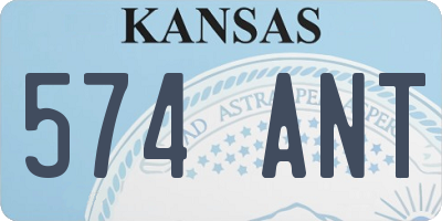 KS license plate 574ANT