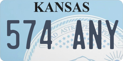 KS license plate 574ANY