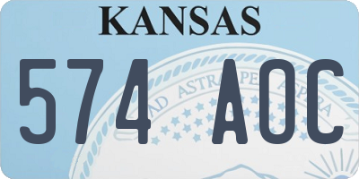 KS license plate 574AOC