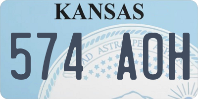 KS license plate 574AOH