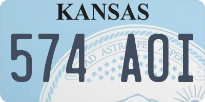 KS license plate 574AOI