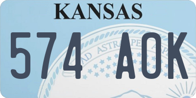 KS license plate 574AOK