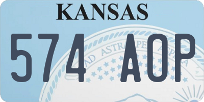 KS license plate 574AOP