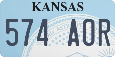 KS license plate 574AOR