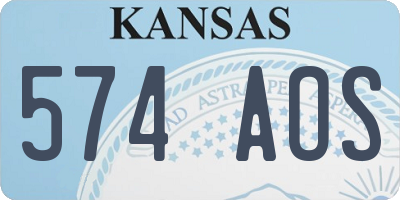 KS license plate 574AOS