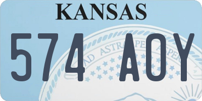 KS license plate 574AOY