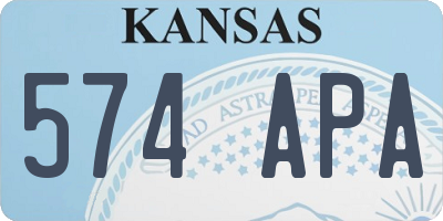 KS license plate 574APA