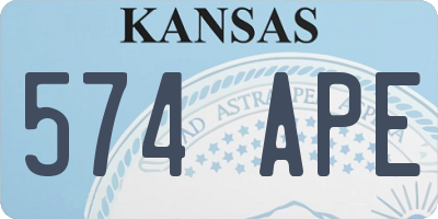 KS license plate 574APE