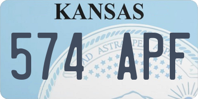 KS license plate 574APF