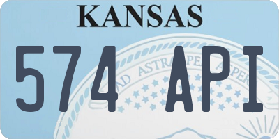 KS license plate 574API