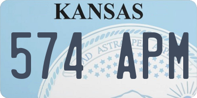 KS license plate 574APM