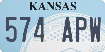 KS license plate 574APW