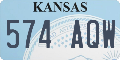 KS license plate 574AQW