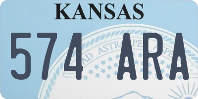 KS license plate 574ARA