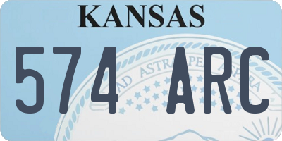 KS license plate 574ARC