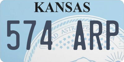 KS license plate 574ARP