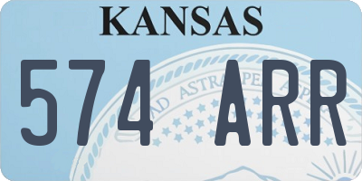 KS license plate 574ARR