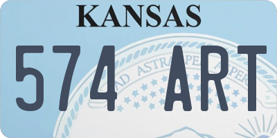 KS license plate 574ART