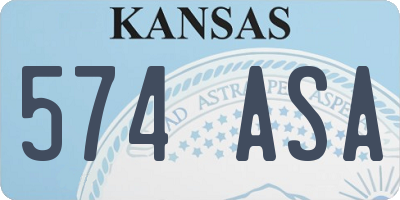KS license plate 574ASA