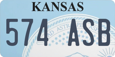 KS license plate 574ASB