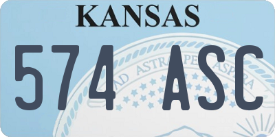 KS license plate 574ASC