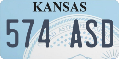 KS license plate 574ASD