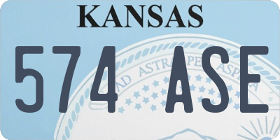 KS license plate 574ASE