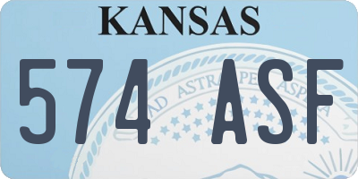 KS license plate 574ASF
