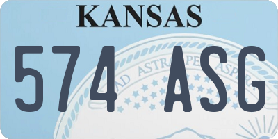 KS license plate 574ASG
