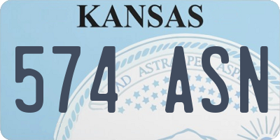 KS license plate 574ASN