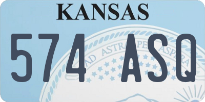 KS license plate 574ASQ