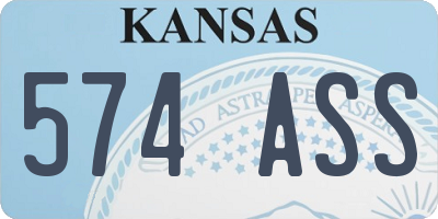KS license plate 574ASS