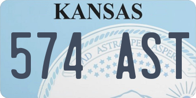 KS license plate 574AST