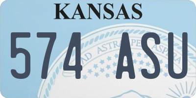 KS license plate 574ASU