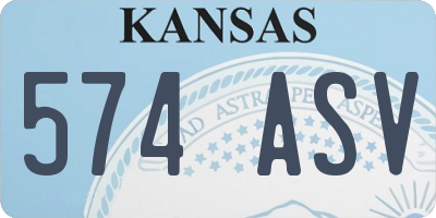 KS license plate 574ASV