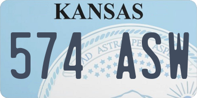 KS license plate 574ASW