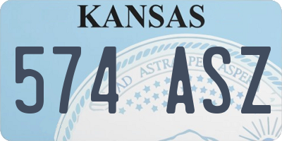 KS license plate 574ASZ