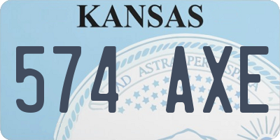 KS license plate 574AXE