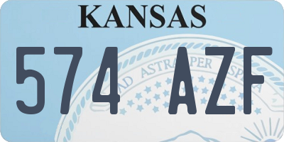 KS license plate 574AZF