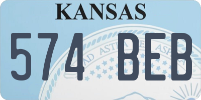 KS license plate 574BEB