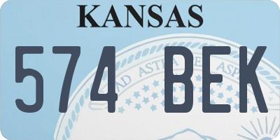 KS license plate 574BEK