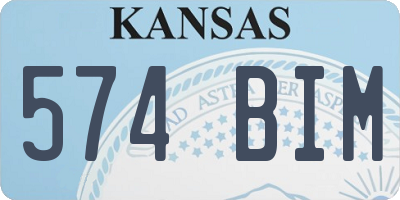 KS license plate 574BIM