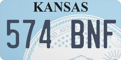 KS license plate 574BNF