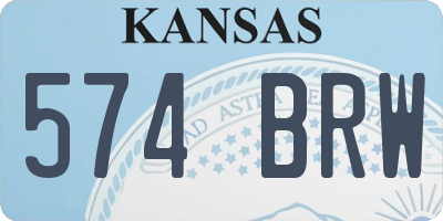 KS license plate 574BRW