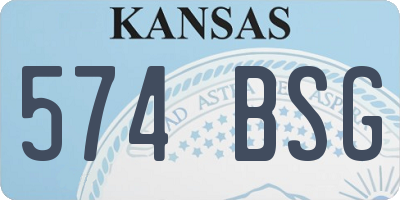 KS license plate 574BSG