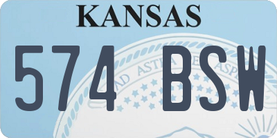 KS license plate 574BSW