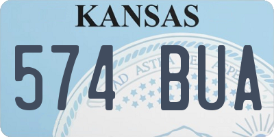 KS license plate 574BUA